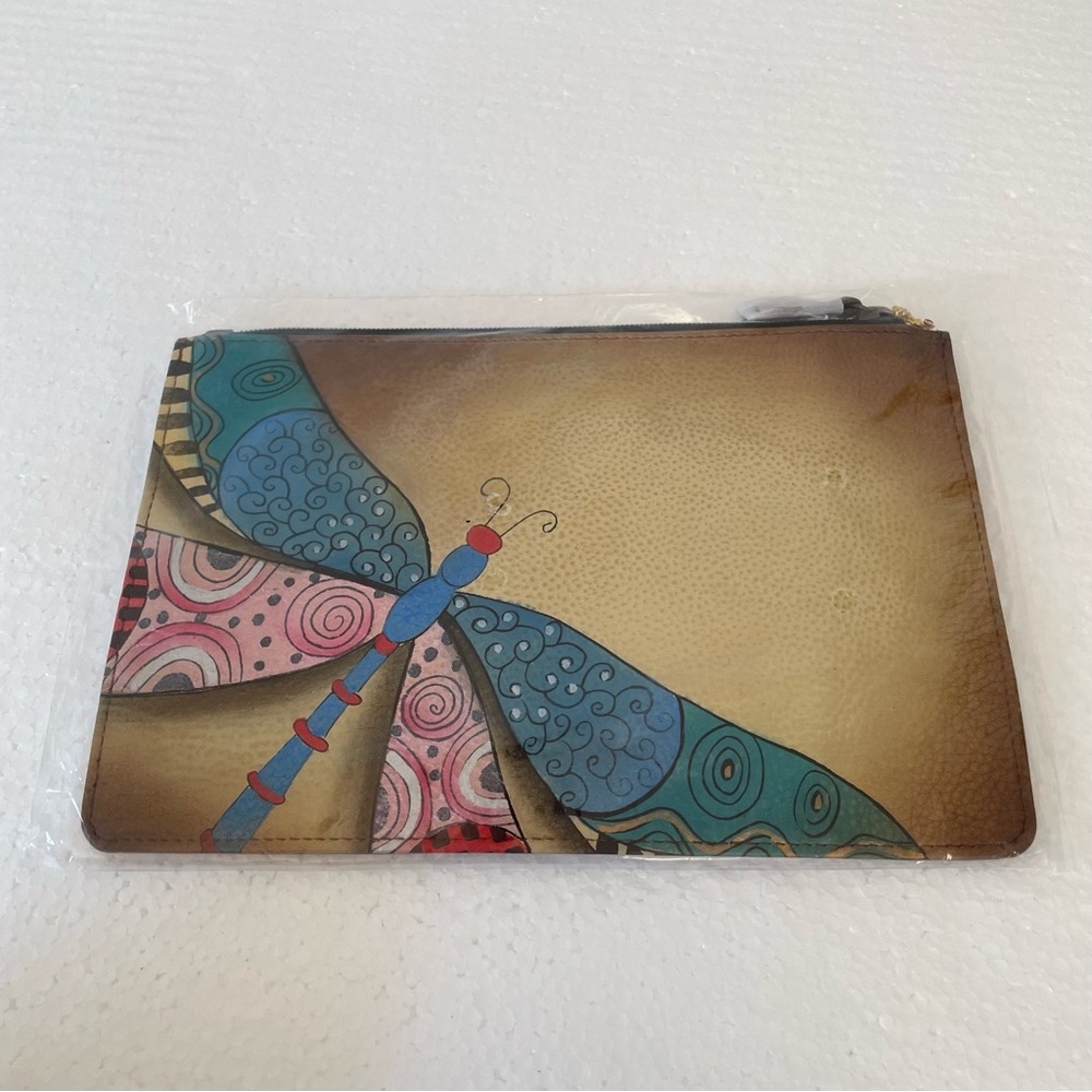 Anuschka Multicolor LARGE Dragonfly Crossbody Bag With Wallet - Picture 13 of 15